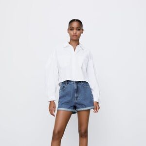 Zara Mom Fit Denim Shorts